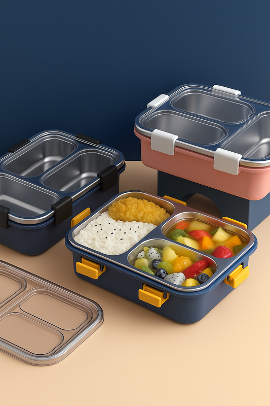 3 Compartment Stainless Steel Lunch Box
